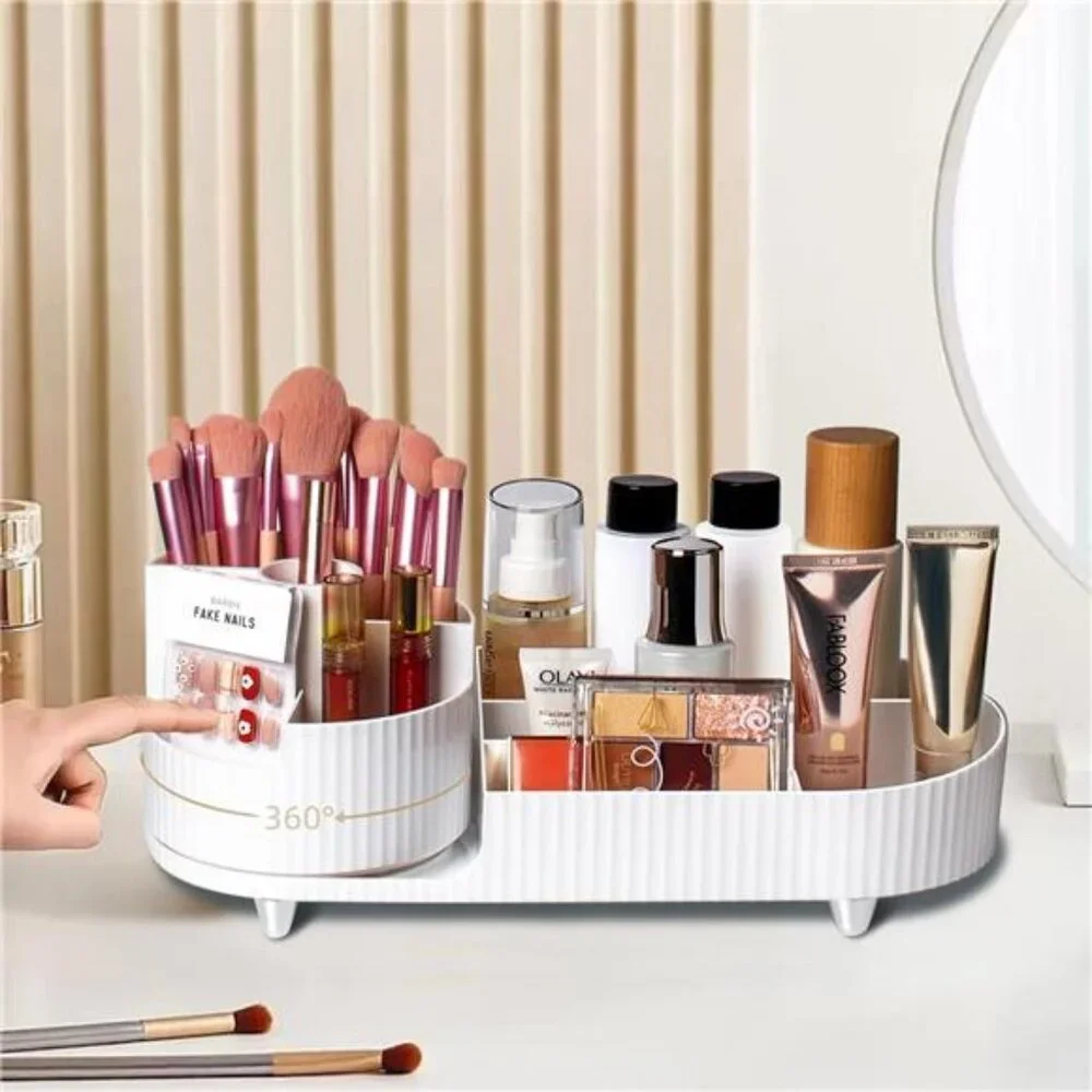 Rotating makeup organizer,Large Capacity Cosmetic Display Case, easy to hold - Picture 3 of 7